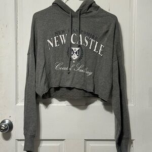 Hollister Gray Cropped Hoodie